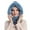 Blue, variant on Winter Women Knitted Hood Hat Scarf Cap with Drawstring and Inner Plush