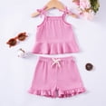thumbnail image 5 of REDARER Baby Girls Summer Outfits 2 Piece Set Casual Sleeveless Romper Shorts Set for Toddlers Beach School Party Yoga Outfit,0-3 Months, 5 of 5
