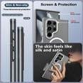 thumbnail image 5 of JTCASES for Samsung Galaxy S23 Ultra Magnetic Case Support Wireless Charging, Car Mount, Thin Lightweight Rugged Shockproof Shell Anti-yellow Clear Silicone Frame, Grey, 5 of 9