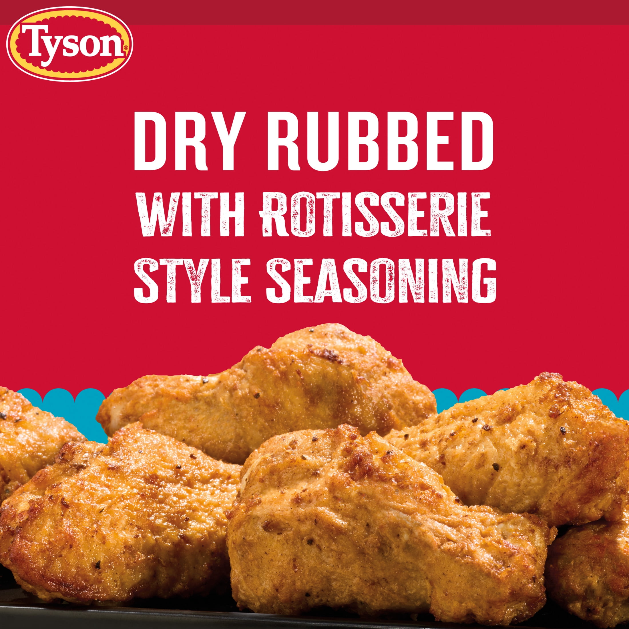 Tyson Rotisserie Seasoned Crispy Wings, 20 oz (Frozen, Fully Cooked)