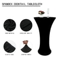 thumbnail image 4 of Nappe de Table Cocktail Noire 24x43 Pouces Ajustée Ronde pour Bar Extensible Housses de Table Cocktail Haut pour Banquet Fête Extérieure Mariage Bar Fond Rond Noir, 4 of 5