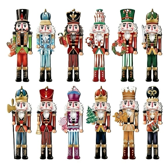 Nutcracker Soldier Pendant Wooden Nutcracker Hanging Ornament Painted Festive Decoration for Christmas Tree New Year Gifts Party Decor