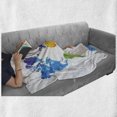 thumbnail image 6 of Map Soft Flannel Fleece Throw Blanket, Low Poly Style Illustration of World Map Mosaic with Graded Rainbow Colors, Cozy Plush for Indoor and Outdoor Use, 50" x 60", Multicolor, by Ambesonne, 6 of 6