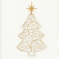 thumbnail image 2 of Authentic Hotel and Spa  Turkish Cotton Christmas Scroll Tree White Set of 2 Hand Towels, 2 of 3