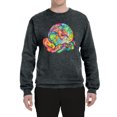 thumbnail image 2 of Wild Bobby Rainbow Painted I've Got The Whole World Dean Russo Design Inspirational/Christian Unisex Crewneck Sweatshirt, Heather Black, XX-Large, 2 of 6
