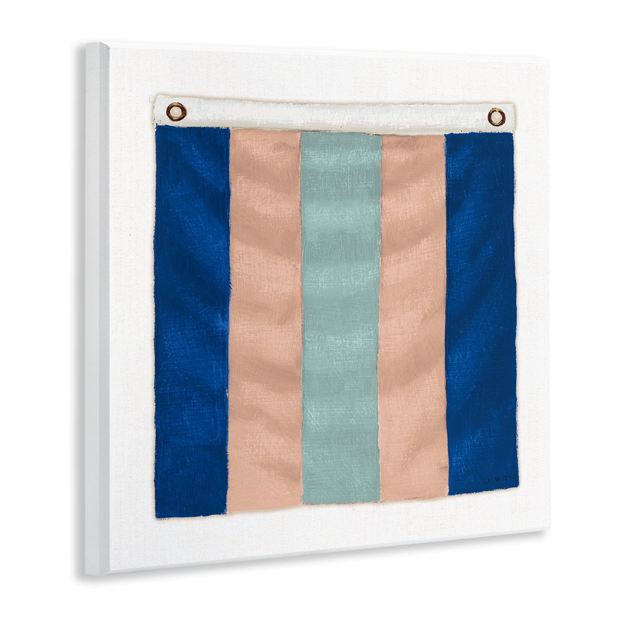 Stupell Industries Striped Nautical Flag Nautical & Beach Painting Unframed Art Print Wall Art, 12 x 12