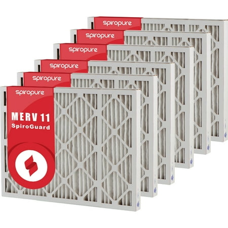 

SpiroPure 16x30x2 MERV 11 Pleated Filter Air Filters - Made in USA (6 Pack)