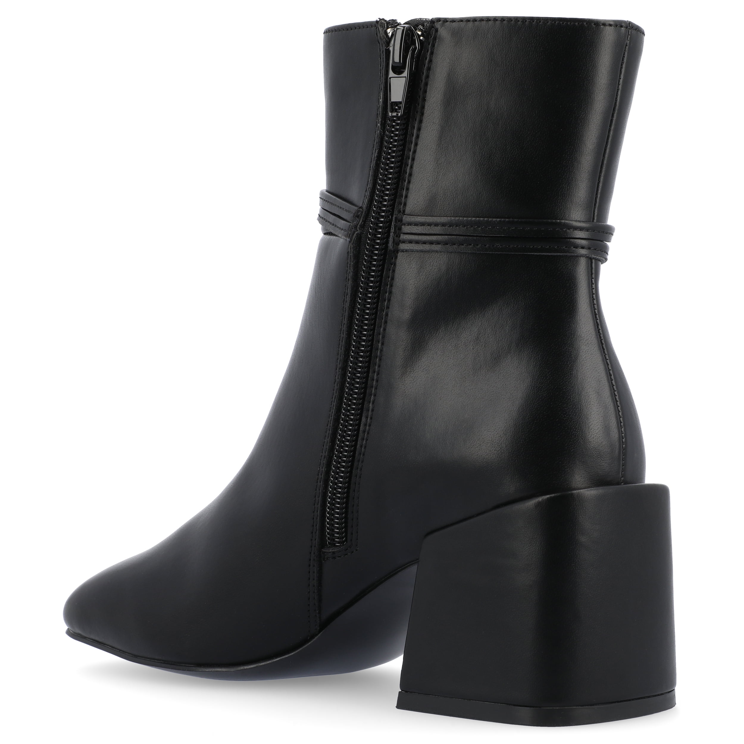 Journee Womens Beverley Covered Block Heel Square Toe Booties, Widths Available