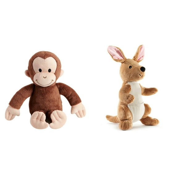 wed Kangaroo & Curious George Monkey 2 Kohl’s Plush Set Stuffed Soft Animals 12” New