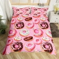 thumbnail image 2 of Erosebridal Cartoon Doughnut Duvet Cover , Dessert Donut Bedding Sets , Pink, Reversible 2pcs (No Comforter), 2 of 6