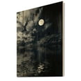 thumbnail image 2 of Designart 'Full Moon Night in Cloudy Sky IV' Nautical & Coastal Print on Natural Pine Wood, 2 of 5