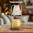 thumbnail image 3 of Merkury Innovationss Clear Glass Shade Candle Warmer with Brass Hardware and Dark Wood Base, 3 of 5