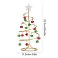 thumbnail image 3 of Twfbrm Spiral Christmas Tree Ornament Display, Metal Sturdy Xmas Tree Stand with Red Green Bells and Glitter Star, Winter Holiday Tabletop Holder Christmas Decoration for Gift, Home Decor, 3 of 9