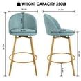 thumbnail image 2 of Homycasa Upholstered Bar Stools Set of 2 Oak Finish Metal Legs, 2 of 6