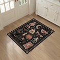 thumbnail image 3 of ODIKA 3'x5' Washable Accent Rug Pet Friendly, Non-Shedding Mat Black Pink Mystical Motifs and Enchanted Icons Elegant Witchcraft Celestial Design for Bedside, Nursery Room, 3 of 7