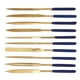 thumbnail image 5 of Juego de limas de aguja de diamante, 10 piezas de limas de diamante, limas chapadas en titanio dorado, kit de lima de aguja, diseño elevado, 5 of 14