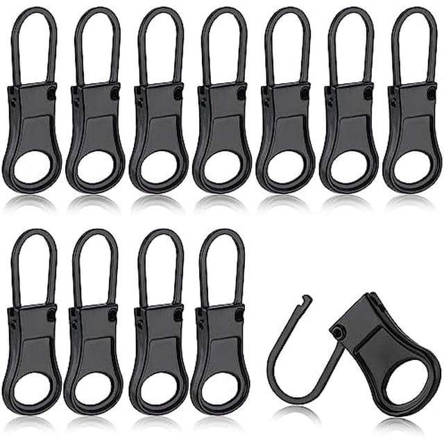 WeiHuan Toys 12 piezas de repuesto para tirador de cremallera, repuesto de pieza de cremallera de metal desmontable, tirador de cremallera, reparación de lengüeta para chaquetas, jeans, mochilas, cart