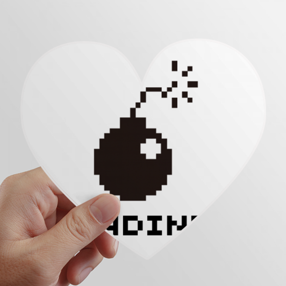 Schedule Waiting Buffer Bomb Heart Vinyl Sticker Bicycle Bottle Decal