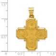 thumbnail image 3 of Real 14kt Yellow Gold Four-Way Medal Hollow Pendant; for Adults and Teens; for Women and Men, 3 of 4