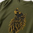thumbnail image 3 of Men's Wolf Graphic T-Shirt, Unisex Classic Fit Short Sleeve Crewneck Tee, 3 of 9