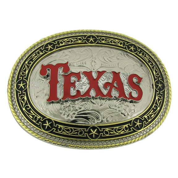 State of Texas Text Belt Buckle Vintage Rodeo Cowboy Metal Costume Texans Fashion