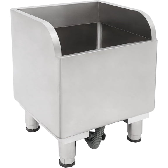 Commercial Floor Mop Sink Stainless Steel Mop Service Basin with Drain Pipe 17.7"L X 16.1"W X 19.8"H Large Utility Sink Household Mop Bucket for Balcony Bathroom Kitchen Restaurant Silver