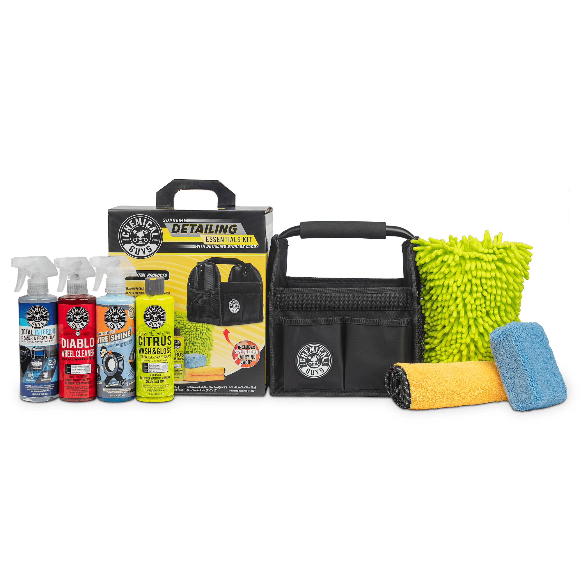 Chemical Guys Supreme Detailing Essentials Kit with Detailing Storage Caddy  