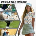 thumbnail image 6 of COEQINE Women V Neck Golf Shirts 1/4 Zip Short Sleeve Golf Tops Easter Egg Floral Heart and Leaf Print Quick Dry Fit Tennis Activewear Lightweight Workout Polo Shirts, XS, 6 of 7