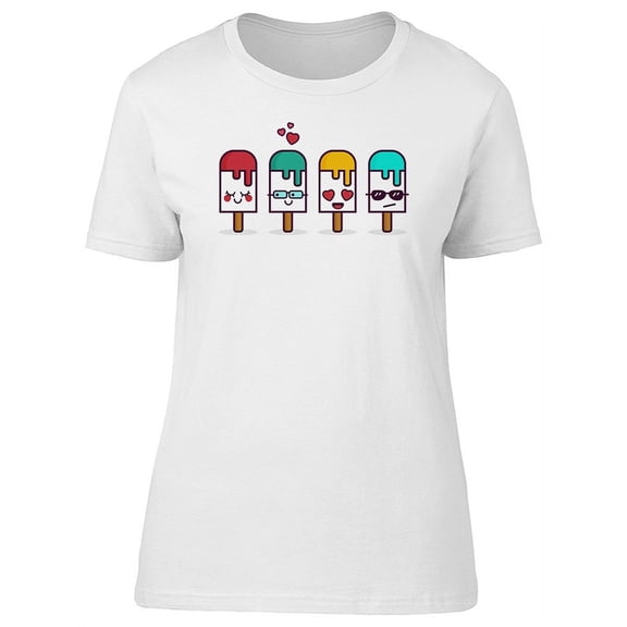 Cute Colorful Ice Cream Pops T-Shirt Women -Image by Shutterstock, Female x-Large