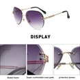 thumbnail image 3 of Gafas de sol recortadas sin marco con degradado retro, redondas, con forma de sapo, fabricadas en metal, 3 of 5