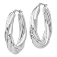 thumbnail image 3 of FJC Finejewelers 925 Sterling Silver Polished Hoop Earrings 39 x 26 mm, 3 of 6