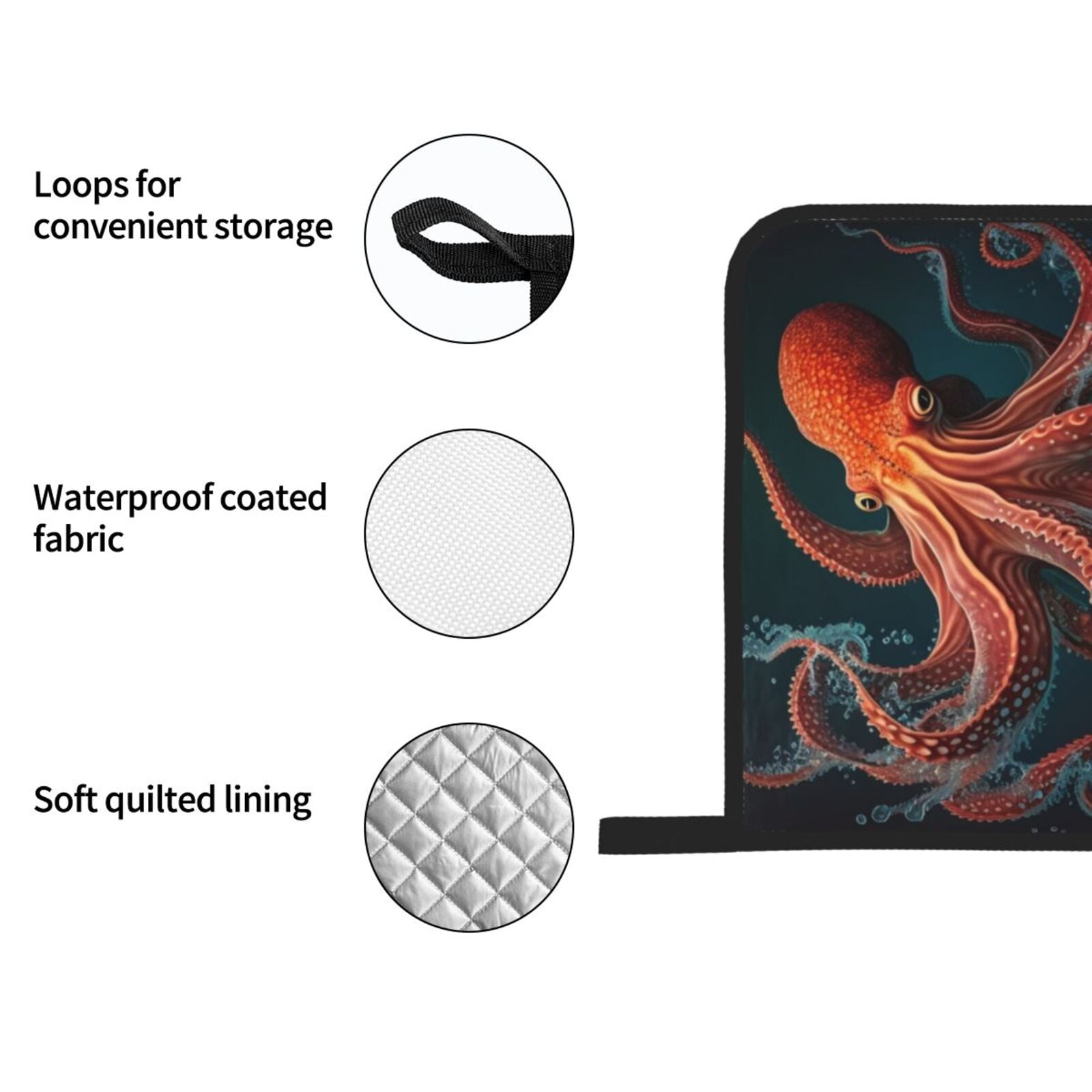 Red Octopus Tentacles Art 4Pcs Oven Mitts and Pot Holders Sets Oven Kitchen Gloves Hot Pads for Cooking BBQ Baking Grilling