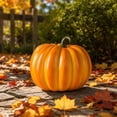 thumbnail image 6 of Halloween Pumpkin Decor, Outdoor Fall Pumpkin Decorations, Fall and Halloween Decor, Large Pumpkin Decor, Smooth Orange Resin Craft Figurine for Indoor Countertop, Backyard Porch,, 6 of 7