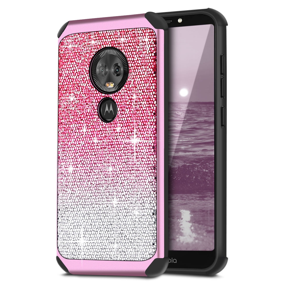 Moto G6 Case, Cellularvilla Hybrid Shiny Sparkle Luxury Glitter