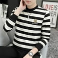 thumbnail image 2 of Men's Striped Versatile Printing Long Sleeve Sweatshirt, 2 of 8