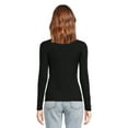thumbnail image 3 of No Boundaries Women's Juniors Long Sleeve Mock Neck Top, Sizes XS-3XL, 3 of 5