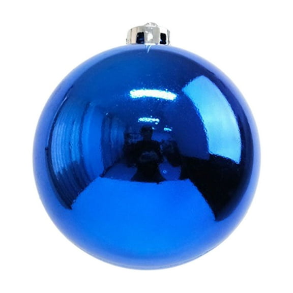 Penmahua Shiny Christmas Ball Ornament Shatterproof Plastic Sphere 6 Inch Diameter Indoor Outdoor Decoration Blue Color 1 Piece Shiny Ornament Blue