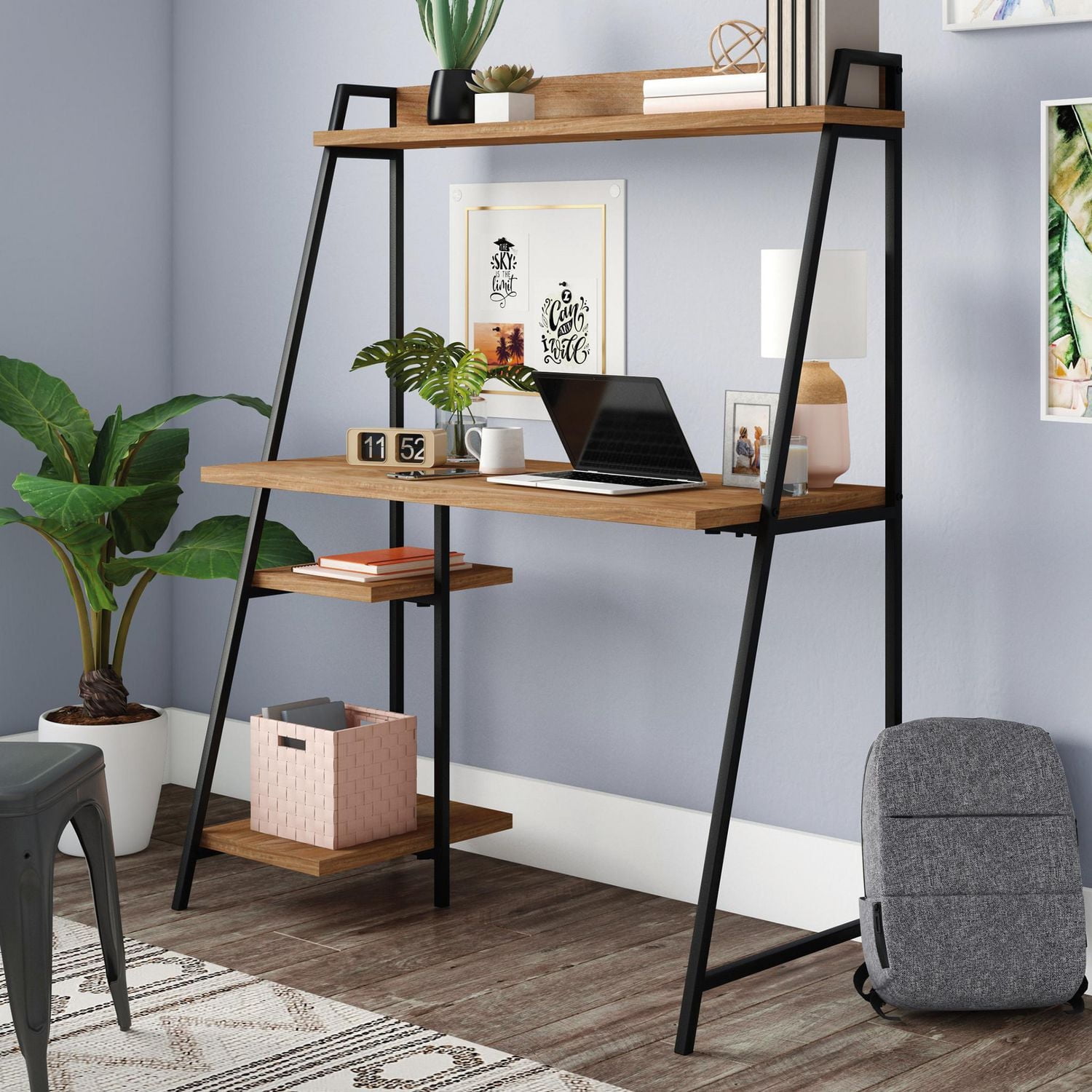 Sauder North Avenue Desk w/ Hutch, Sindoori Mango, 430351