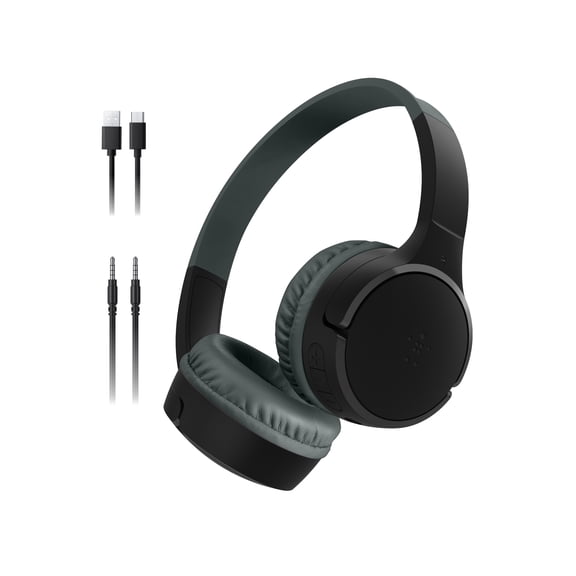 Belkin AUD002btBKV3 SoundForm Mini Wireless On-Ear Headphones for Kids - Black