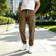 thumbnail image 2 of Aezemi Men Lightweight Cargo Jogger Pants with Zipper Pockets Elastic Waist Casual Hiking Running Workout Long Pants Outdoor Pull on Fashion Fall Spring Trousers M, 2 of 5