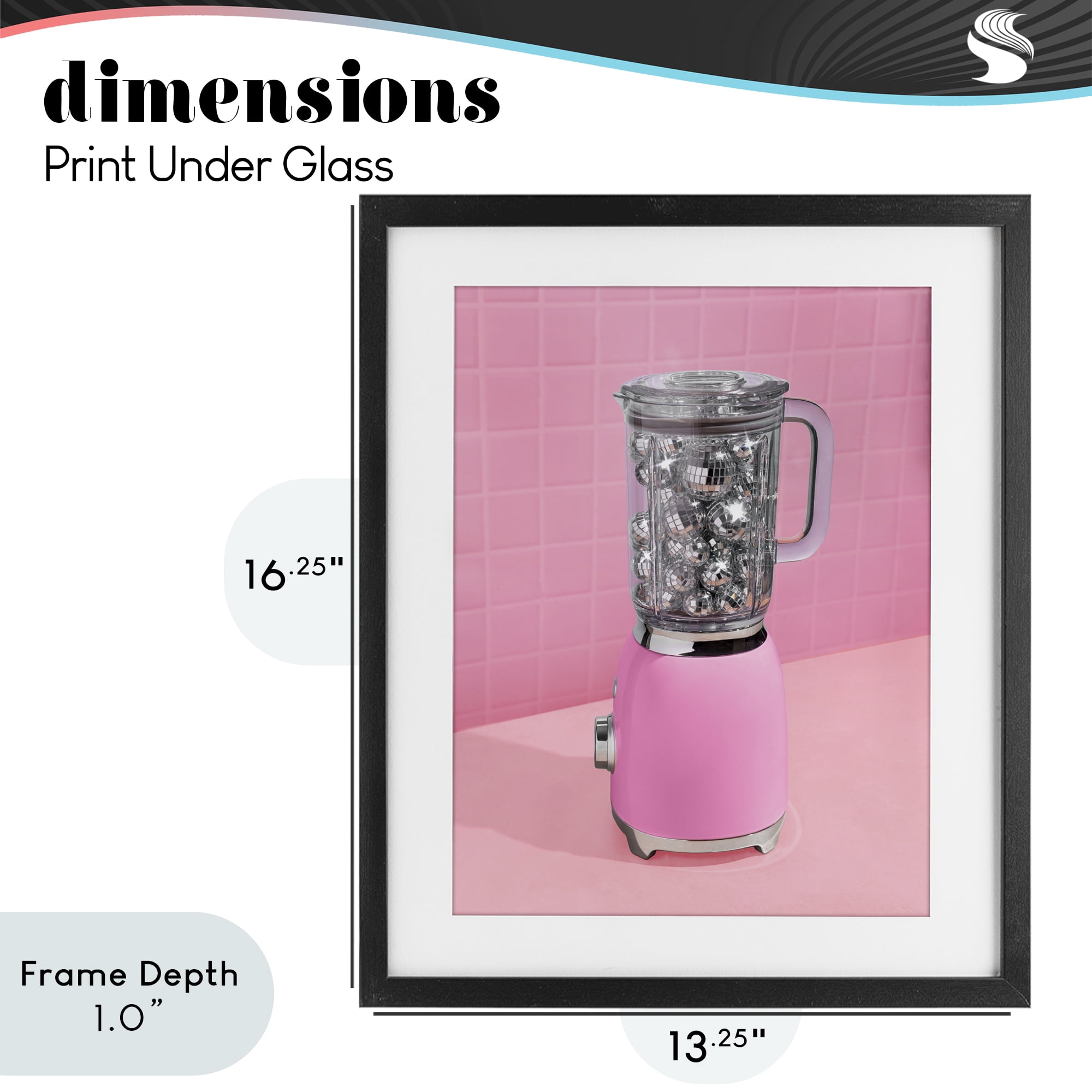 Stupell Industries Disco Drink Blender over Pink Black Framed Print Under Glass, design by LISH Creative