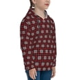 thumbnail image 3 of Kdxio Red Buffalo Plaid Merry Christmas Pattern Boys Athletic Unisex Boys Girls Hoodie with Pocket Sweatshirts-Large, 3 of 6
