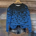 thumbnail image 2 of VKOYWKM Womens Sweatshirt Halloween Bat Graphic Sweatshirts Oversized Long Sleeve Crew Neck Pullover Vintage Halloween Sweatshirt, 2 of 7