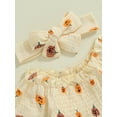thumbnail image 5 of Musuos Baby Girl Halloween Romper Dress 0-18Months Long Sleeve Smocked Bodysuit with Headband Set Infant Clothes, 5 of 8