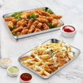 thumbnail image 4 of 1 Pack Baking Sheet, 9 x 7 Inches Stainless Steel Cookie Tray for Baking Cooking Toasting, Mini Metal Toaster Oven Baking Pan Non Stick, Rustproof & Mirror Finish, Dishwasher Safe, 4 of 7