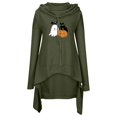 thumbnail image 4 of Women's Fashion Autumn And Winter Mid Length Long Sleeve Solid Color Halloween Print Straight Hoodie, 4 of 5