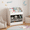 White+MDF #010, variant on Kids Bookshelf with 6 Fabric Storage Bins, Multi-Functional Childrens Bookcase and Toy Organizer, Front-Facing Display Shelf for Playroom, Bedroom or Nursery, White & Gray, MDF, 24.8L x 11.81W x