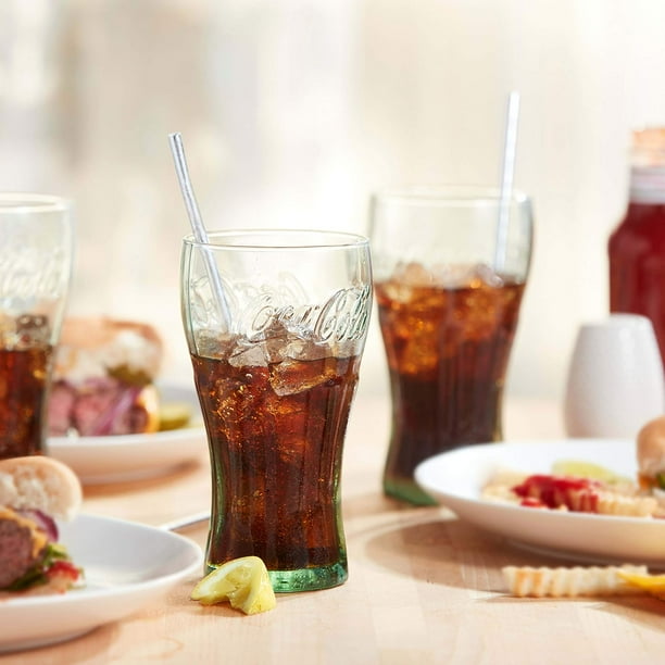 Coca-Cola Classic Glass, 17.2oz Unique Styled Georgia Green Coke Glass -  Walmart Business Supplies