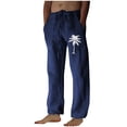 thumbnail image 3 of lkfuzj 2024 Mens Casual Pants Elastic Waist Athletic Trousers With Pocket Loose Fit Hawaiian Yoga Trousers Blue, 3 of 5