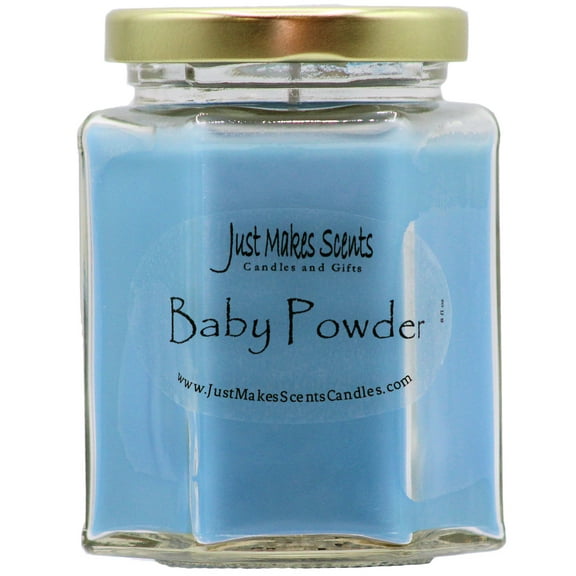 Baby Powder (Blue) Scented Soy Candle -Just Makes Scents